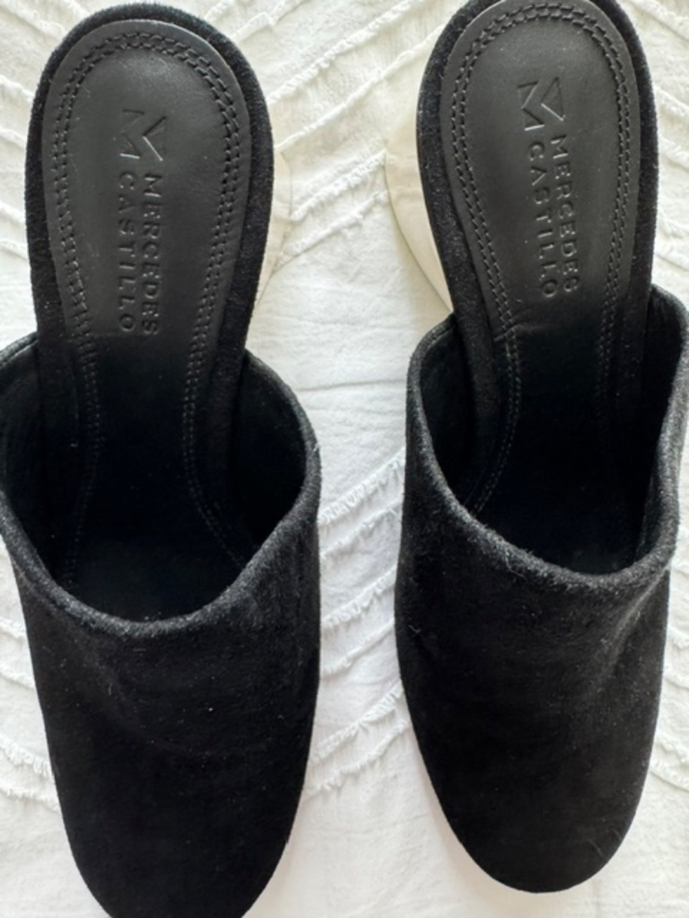 MERCEDES CASTILLO SUEDE MULES - Black - Size 7.5 - Picture 5 of 11